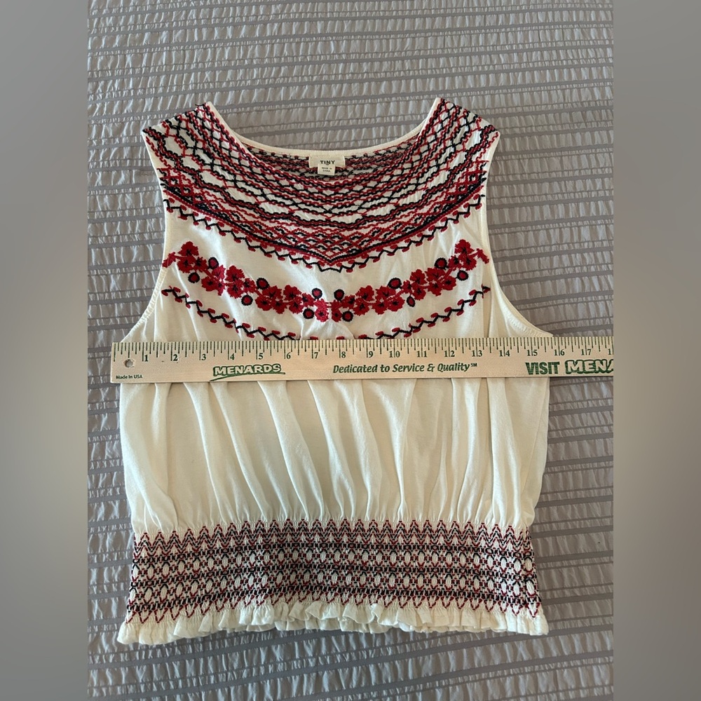 Anthropologie Tiny Linni Smocked Embroidered Top Women's Size Small - Picture 7 of 10